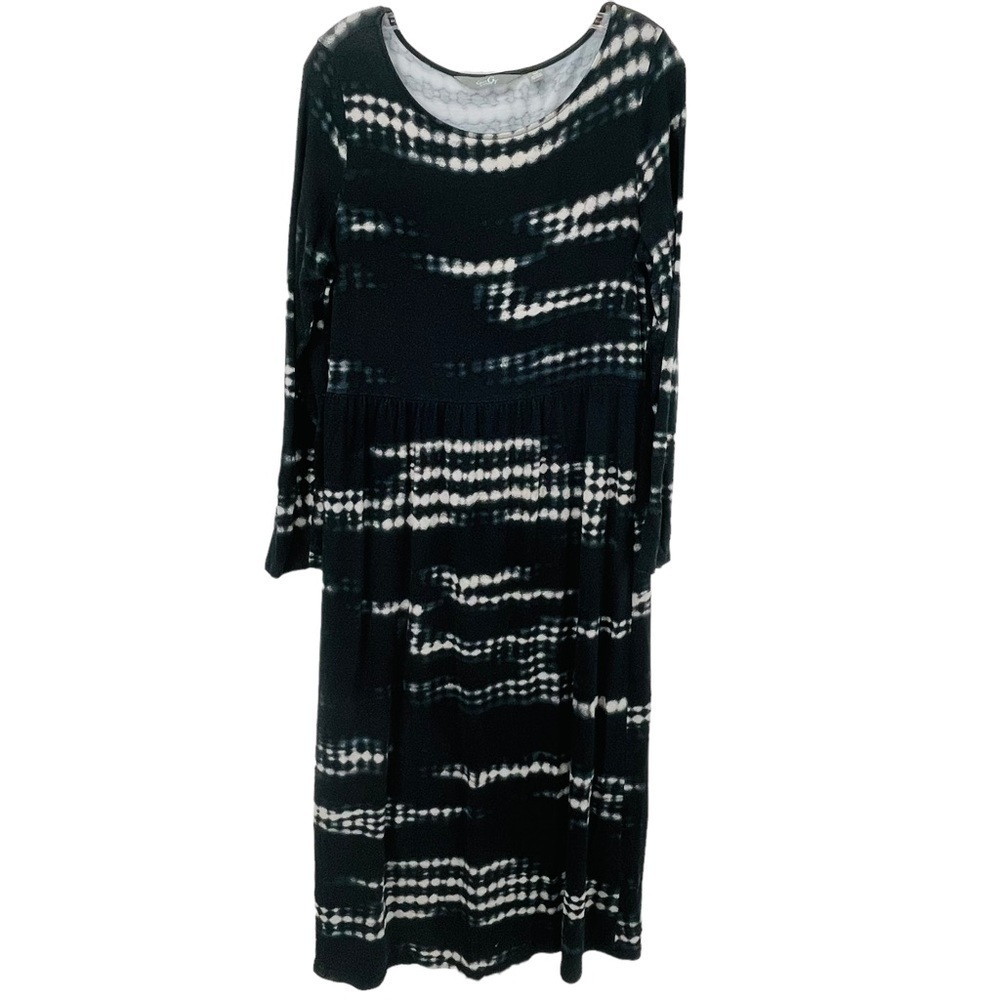 G Giuliana LouGy French Navy & White Terry Tie Dye Hippie/Gypsy Maxi Dress  Sz M
